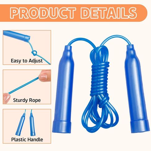 30 Pcs Kids Jump Rope,Colorful Jump Ropes for Kids,7.2 Feet Plastic Jump Ropes,Adjustable Skipping Rope,Jumping Ropes for Party Favors,Birthday Gifts,Indoor Outdoor Activity in Kuwait
