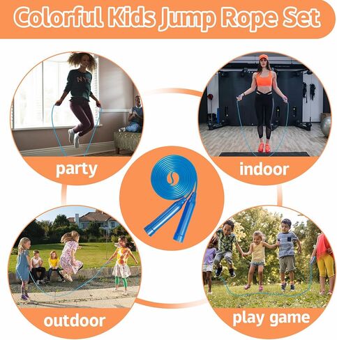 30 Pcs Kids Jump Rope,Colorful Jump Ropes for Kids,7.2 Feet Plastic Jump Ropes,Adjustable Skipping Rope,Jumping Ropes for Party Favors,Birthday Gifts,Indoor Outdoor Activity in Kuwait