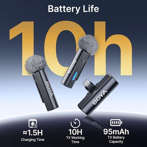 BOYA BOYALINK 2 A1 (1TX+3RX Adapter) Wireless Lavalier Microphone for iPhone Camera Android, Clip on Mic, 48 KHz 24 Bit, 6mm Mic, 1000ft, Noise Cancelling, Mini Lapel Mic USB-C/Lightning/3.5mm TRS in Kuwait