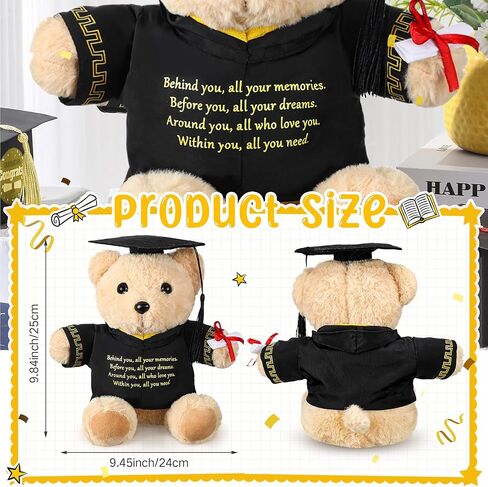 2025 Graduation Bear Graduation Gift Behind You All Your Memories Bear Class 2025 Graduation Plush Toy Stuffed Animal 9.84'' Inspirational Gift for Preschool High School University(Classic) in Saudi Arabia