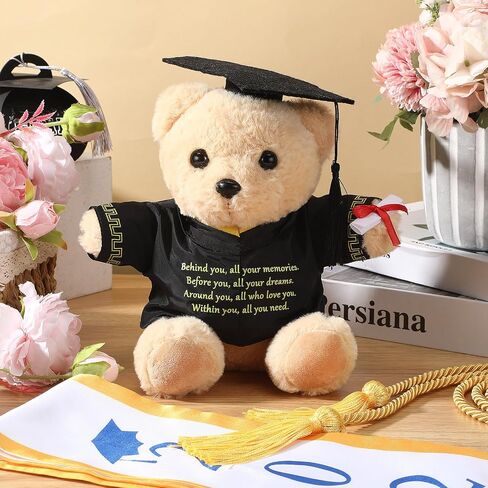 2025 Graduation Bear Graduation Gift Behind You All Your Memories Bear Class 2025 Graduation Plush Toy Stuffed Animal 9.84'' Inspirational Gift for Preschool High School University(Classic) in Saudi Arabia
