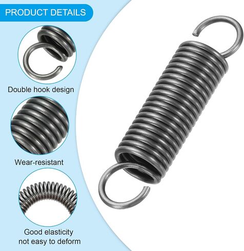 PATIKIL Extension Spring, 1pcs Wire Diameter 0.1", OD 0.8", Free Length 3.2" Spring Steel Dual Hook Tension Springs for Lawn Tractor Home Repairs DIY, Grey in Saudi Arabia