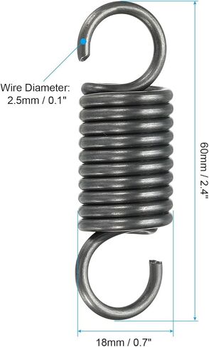 PATIKIL Extension Spring, 1pcs Wire Diameter 0.1", OD 0.8", Free Length 3.2" Spring Steel Dual Hook Tension Springs for Lawn Tractor Home Repairs DIY, Grey in Saudi Arabia