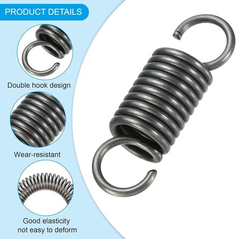 PATIKIL Extension Spring, 1pcs Wire Diameter 0.1", OD 0.8", Free Length 3.2" Spring Steel Dual Hook Tension Springs for Lawn Tractor Home Repairs DIY, Grey in Saudi Arabia