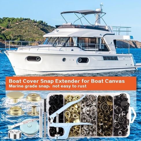 506PCS Stainless Steel Snaps, Heavy Duty Snap Fastener Tool, Canvas Snap Kit 5/8 inche Snap Fastener Kit, Snap Button Kit for Boat Cover, Repairing Boat Covers, Canvas, Sewing Tarps, Bag,Jeans,Clothes in Kuwait