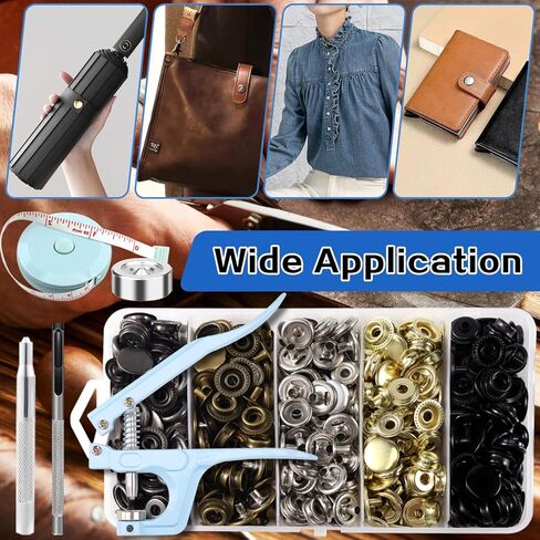 506PCS Stainless Steel Snaps, Heavy Duty Snap Fastener Tool, Canvas Snap Kit 5/8 inche Snap Fastener Kit, Snap Button Kit for Boat Cover, Repairing Boat Covers, Canvas, Sewing Tarps, Bag,Jeans,Clothes in Kuwait