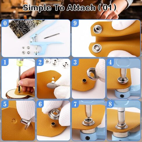 506PCS Stainless Steel Snaps, Heavy Duty Snap Fastener Tool, Canvas Snap Kit 5/8 inche Snap Fastener Kit, Snap Button Kit for Boat Cover, Repairing Boat Covers, Canvas, Sewing Tarps, Bag,Jeans,Clothes in Kuwait