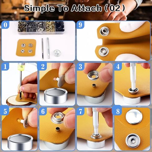 506PCS Stainless Steel Snaps, Heavy Duty Snap Fastener Tool, Canvas Snap Kit 5/8 inche Snap Fastener Kit, Snap Button Kit for Boat Cover, Repairing Boat Covers, Canvas, Sewing Tarps, Bag,Jeans,Clothes in Kuwait