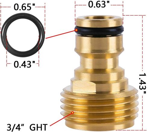 HQMPC Garden Hose Quick Connect Solid Brass Quick Connector Garden Hose Fitting Water Hose Connectors Garden Hose Disconnect 3/4 inch GHT (2Sets) (2Female+2Male) in Kuwait