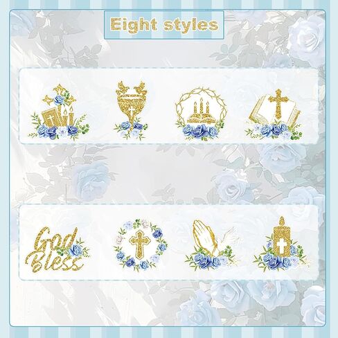 8 Pcs First Holy Communion Hanging Garland Banner for First Communion Decorations- God Bless Hanging Ceiling Decor Baptism Garland Streamers for Boys Girls Party Supplies (Green) in Kuwait