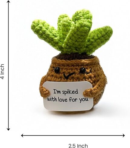 Altrego المصنوعة يدويًا الكروشيه الدعم العاطفي CACTUS CREW AMIGURUMI DOLLS زوج ، ديكور المنزل ، Stocking Stuffer in Saudi Arabia