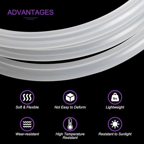 DMiotech Silicone Tubing Clear Plastic Tube, 4mm ID x 6mm(1/4") OD 20ft(6m) Silicone Tube Flexible Hose in Saudi Arabia