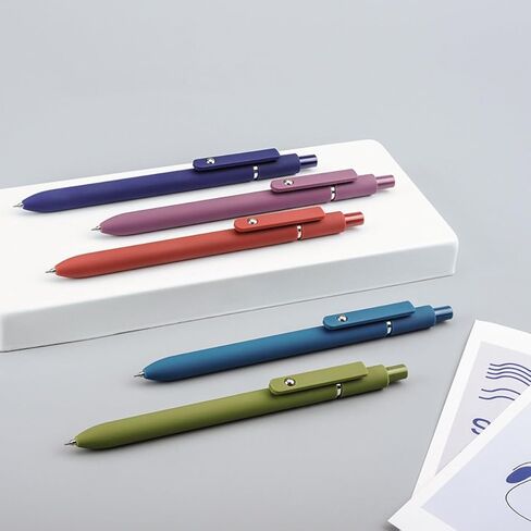 Smooth Writing Pens Retractable Quick Dry Gel Ink Pens Fine Point 0.5mm Black Ink Gel Pens for Office School 5pcs Vintage Pens in Saudi Arabia