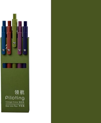 Smooth Writing Pens Retractable Quick Dry Gel Ink Pens Fine Point 0.5mm Black Ink Gel Pens for Office School 5pcs Vintage Pens in Saudi Arabia