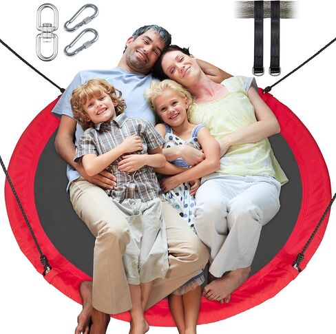 أرجوحة شجرة الصحن للبالغين والأطفال ، تقلبات مستديرة كبيرة بحجم 60 بوصة لأرجواني في الهواء الطلق والداخلية ، ودائرة الأرجوحة الثقيلة مع 700 رطل ، وتناوب 360 درجة ، و 900 د أوكسفورد ، 2 مساءً أشرطة معلقة-صفراء in Kuwait