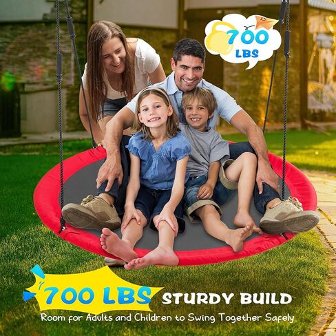 أرجوحة شجرة الصحن للبالغين والأطفال ، تقلبات مستديرة كبيرة بحجم 60 بوصة لأرجواني في الهواء الطلق والداخلية ، ودائرة الأرجوحة الثقيلة مع 700 رطل ، وتناوب 360 درجة ، و 900 د أوكسفورد ، 2 مساءً أشرطة معلقة-صفراء in Kuwait