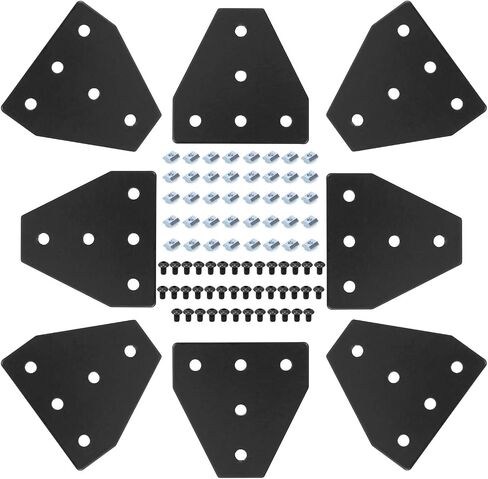 8pcs 2040 Corner Bracket T Shaped 12-Hole, 2040 Connector, 2040 Accessories for 2040 Extrusion Hardware Black in Saudi Arabia