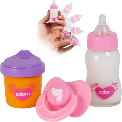 Adora Baby Doll Accessory and Magic Feeding Set, Includes Magic Plate, Disappearing Milk Bottle, Bib, Fork, and Spoon, Birthday Gift For Ages 2+ in Kuwait