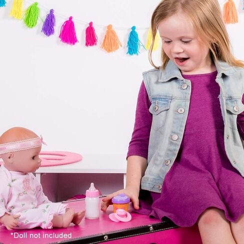 Adora Baby Doll Accessory and Magic Feeding Set, Includes Magic Plate, Disappearing Milk Bottle, Bib, Fork, and Spoon, Birthday Gift For Ages 2+ in Kuwait