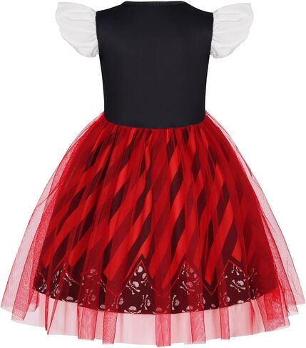 HenzWorld Girls Princess Dress Short Flutter Sleeve Tulle Costume Dress up Toddler Kids Halloween Cosplay Theme Party Outfit in Kuwait