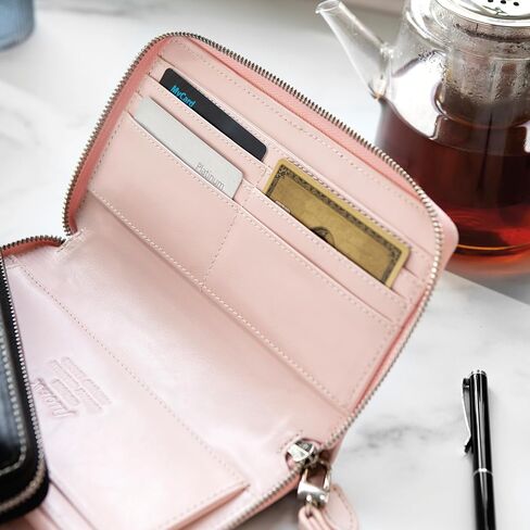 Filofax Malden Zip Organizer, Personal Compact Size, Pink - Tactile, Full-Grain Buffalo Leather, Six Rings, Cotton Cream Week-to-View Calendar Diary, Multilingual, 2025 (C022631-25) in Saudi Arabia