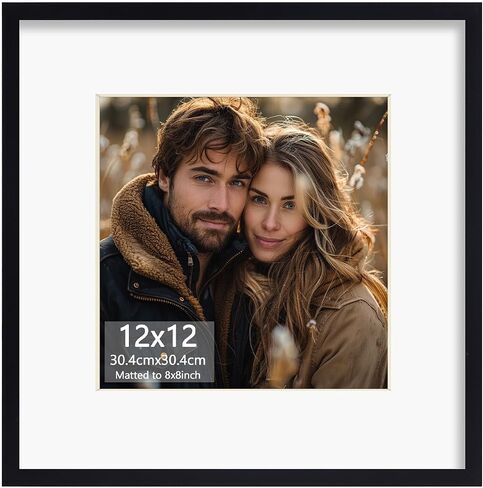 Rempry 8x10 Picture Frame, Display Pictures 5x7 with Mat or 8x10 Without Mat, Wall Hanging or Tabletop Photo Frame with Shatter Resistant Plexiglass, Black, 1 Pack in Saudi Arabia