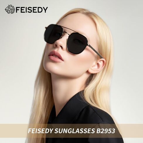 FEISEDY Sunglasses Aviator Men Women 70s Sun Glasses Square Frame UV400 Protection B2953 in Kuwait