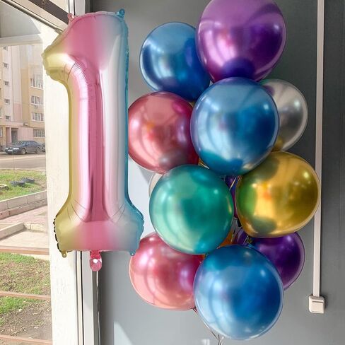 Rainbow Gradient Number 6 Balloon, 40 Inch Big Large Foil Number Balloons, Jumbo Mylar Number 6 Balloons for 6 Year Old Birthday Party Decorations Supplies Anniversary Celebration in Saudi Arabia
