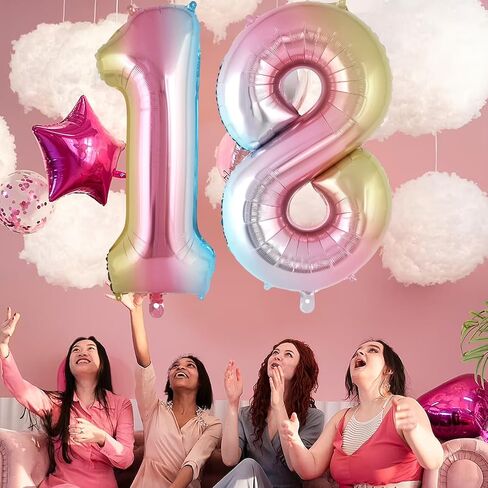 Rainbow Gradient Number 6 Balloon, 40 Inch Big Large Foil Number Balloons, Jumbo Mylar Number 6 Balloons for 6 Year Old Birthday Party Decorations Supplies Anniversary Celebration in Saudi Arabia