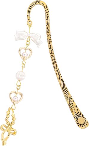 Charm Metal Bookmark Gifts - Seashell Starfish Book Marks for Reading Women Girls Funny Gold Y2k Beads Aesthetic Page Marker for Sea Ocean Lovers Birthday Students Teachers School Supplies in Saudi Arabia