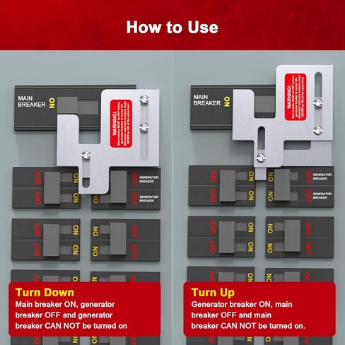 Generator Interlock Kit Compatible with Siemens or Murray 100 Amp Panels. 7/8-1 1/4 Inches Spacing Between Main and Generator Breaker, Professional and Interlock Kit in Kuwait