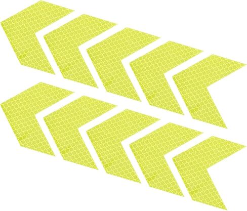 PATIKIL Reflective Stickers, 10 Pack 2.36 x 2.36 Inch Waterproof Adhesive High Visibility Night Caution Warning Arrow Shape Safety Tape Reflector for Trucks Trailers Cars, White in Saudi Arabia