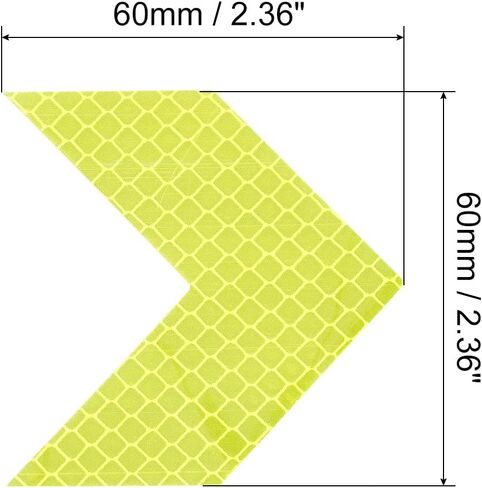 PATIKIL Reflective Stickers, 10 Pack 2.36 x 2.36 Inch Waterproof Adhesive High Visibility Night Caution Warning Arrow Shape Safety Tape Reflector for Trucks Trailers Cars, White in Saudi Arabia