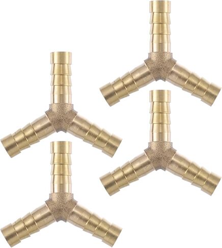 X AUTOHAUX 4 Pcs 6mm Y Shaped Hose Barb Y Barbed Tube Pipe Fitting Brass Hose Fitting Connector Gold Tone in Kuwait