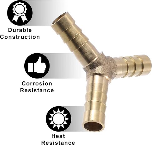 X AUTOHAUX 4 Pcs 6mm Y Shaped Hose Barb Y Barbed Tube Pipe Fitting Brass Hose Fitting Connector Gold Tone in Kuwait