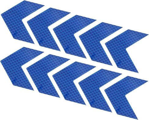 PATIKIL Reflective Stickers, 10 Pack 2.36 x 2.36 Inch Waterproof Adhesive High Visibility Night Caution Warning Arrow Shape Safety Tape Reflector for Trucks Trailers Cars, White in Saudi Arabia