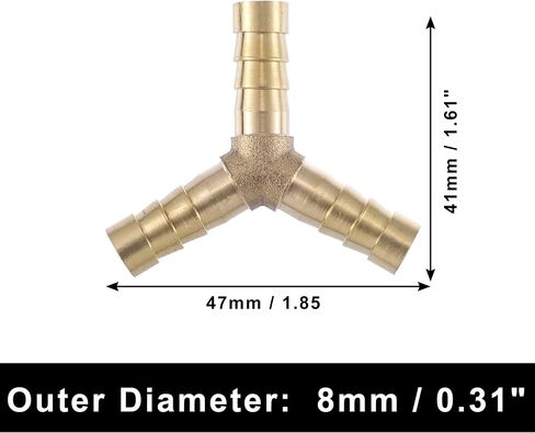 X AUTOHAUX 4 Pcs 6mm Y Shaped Hose Barb Y Barbed Tube Pipe Fitting Brass Hose Fitting Connector Gold Tone in Kuwait