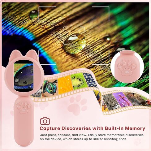 Mia Kids Microscope, Mini Digital Microscope for Kids with 2'' IPS Screen, Handheld Mini Scope Educational Science Toy Kit, Christmas/Birthday Gifts for Kids Aged 3-12 (Blue) in Saudi Arabia