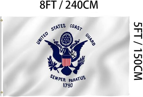 Jayus US Coast Guard Flag Military Flags 3x5 Outdoor Made in USA - Double Sided Heavy Duty United States Coast Guard Flag Banner with 2 Grommets in Kuwait