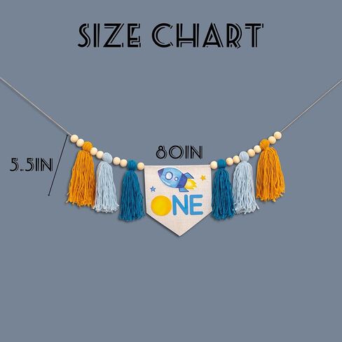 Outer Space ONE High Chair Banner - First Trip Around The Sun Birthday Party Decorations,Space Themed First Birthday Highchair Banner,Space Ship Sign Decor (outer space banner) in Saudi Arabia