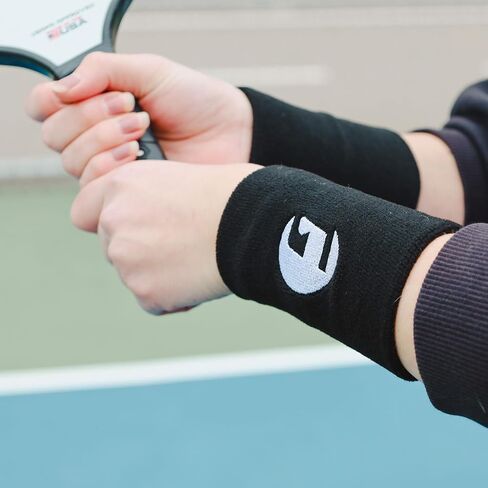 GAMMA Sports Sweatbands, Headband, Wrist Bands, Single/Double, Black/White, Superior Absorption, Athletic Wear, Pickleball, Tennis, Working Out, Running, Racquet Sports in Kuwait