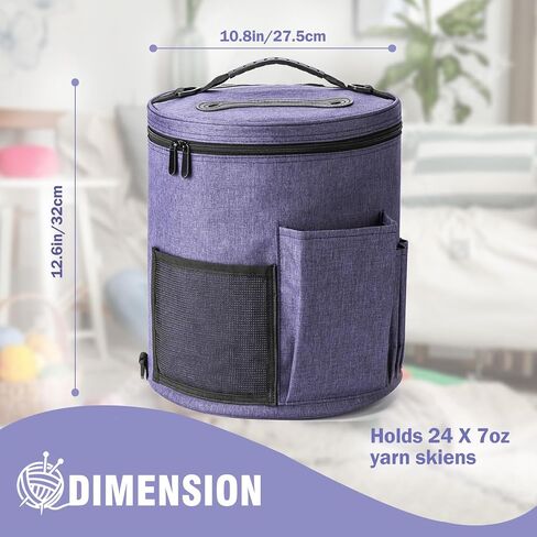Expandable Crochet Bag-Knitting Bag Yarn Storage Organizer - Yarn Bag and Crochet Tote, Yarn Holder for Crocheting, Crochet Accessories, Suppliers, Needles with Zipper Closure-Ideal Gift in Kuwait