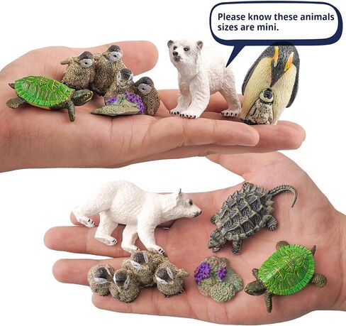 Mini Arctic Animal Toys Set 15Pcs Polar Animal Figurines Winter Bear Penguin Turtle Cake Toppers Education Toy Gifts for Boys and Girls in Saudi Arabia