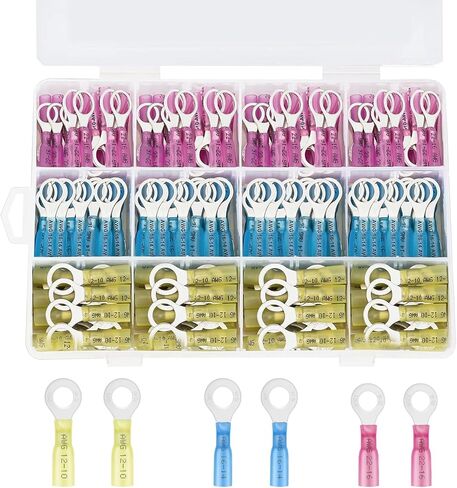 Heat Shrink Wire Connectors kit, Multipurpose Waterproof Electrical Wire Terminals Kit Insulated Crimp Connectors Ring Fork Spade Butt Splices for Automotive Marine Boat Truck (360) in Saudi Arabia