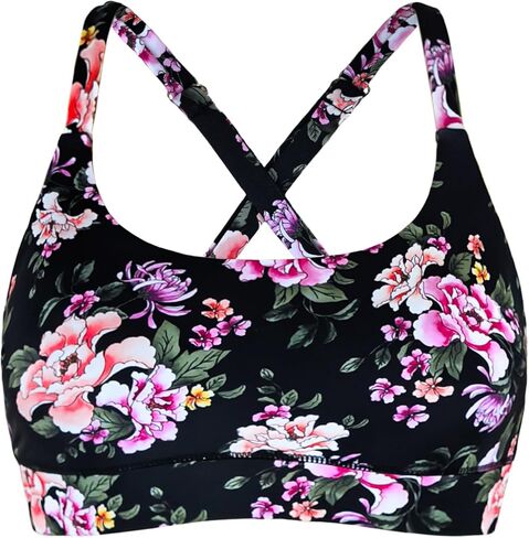 Women’s Supportive Scoop Neck Sporty Swimsuit Cross Spaghetti Strap Bathing Suit Bikini Top in Kuwait