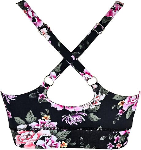 Women’s Supportive Scoop Neck Sporty Swimsuit Cross Spaghetti Strap Bathing Suit Bikini Top in Kuwait