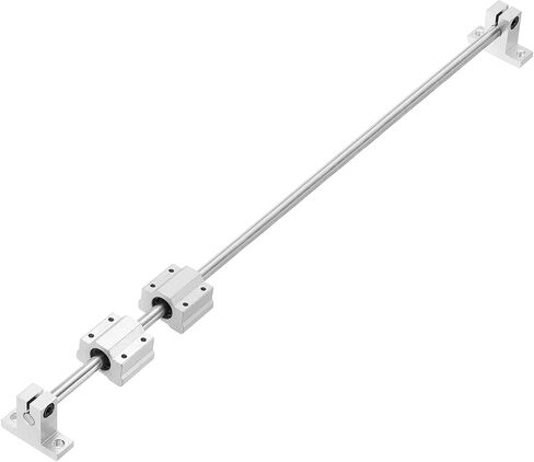 uxcell 2 Pcs 8mm x 400mm Linear Motion Rail Shaft Slide Guide with 4 Pcs SCS8UU Bearings and 4 Pcs SK8 Rail Support Linear Motion Rod Shaft Guide Set for CNC Machine 3D Printer, Silver in Saudi Arabia