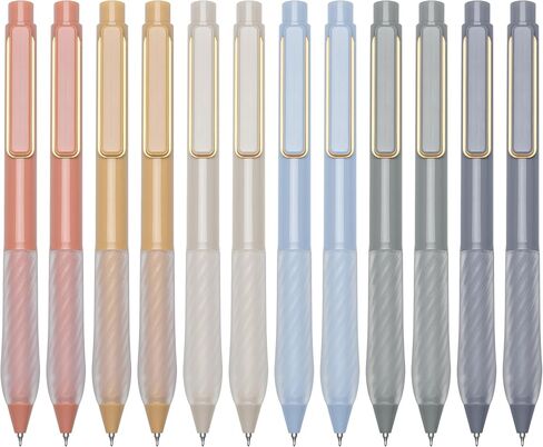 Gel Als 0.5mm Point Pens Black Ink Writing Critte Crite Retractable Pen للمكتب ، اللوازم المدرسية ، 12 دورة (مقطع ذهبي) in Saudi Arabia