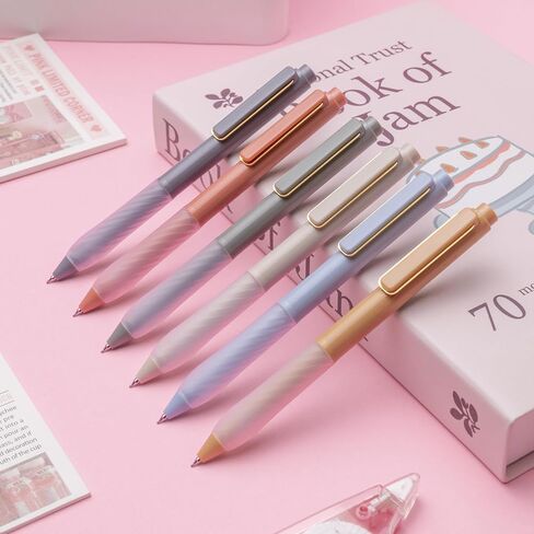 Gel Als 0.5mm Point Pens Black Ink Writing Critte Crite Retractable Pen للمكتب ، اللوازم المدرسية ، 12 دورة (مقطع ذهبي) in Saudi Arabia