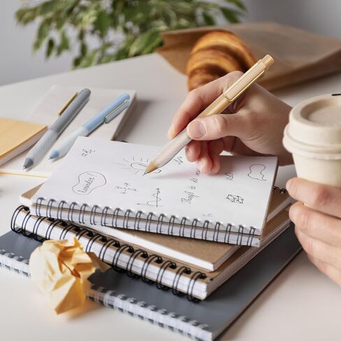 Gel Als 0.5mm Point Pens Black Ink Writing Critte Crite Retractable Pen للمكتب ، اللوازم المدرسية ، 12 دورة (مقطع ذهبي) in Saudi Arabia